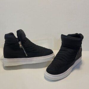 YO KI Demian-95 Quilted High-Top Sneaker Size 6-(USA) Black